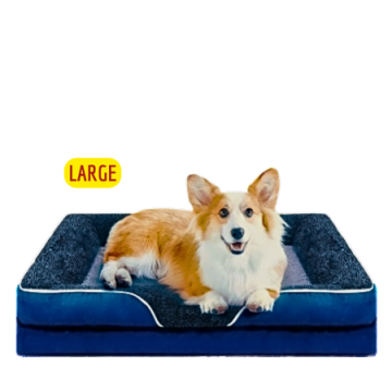 Lavish Pets Bed Plush Mattress Blue Grey (Large)